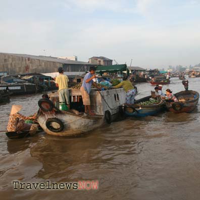 Cai Rang Floating Market in Can Tho Vietnam