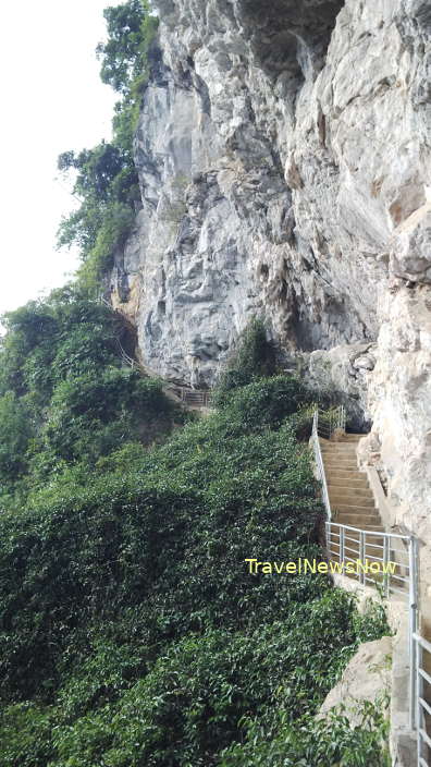 Steps to the summit of the Bao Dong Mountain at Dong Khe, Cao Bang, Vietnam
