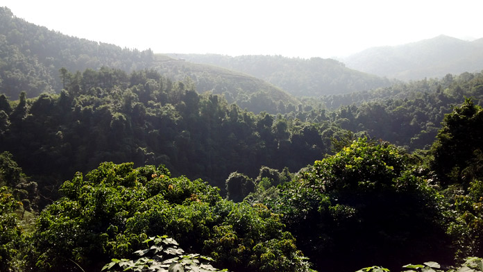 Forested mountains outside of Cao Bang City
