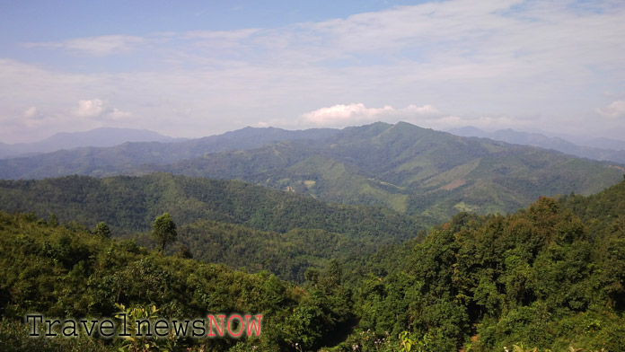 Scenic moountains in Cao Bang Province on a wonderful day