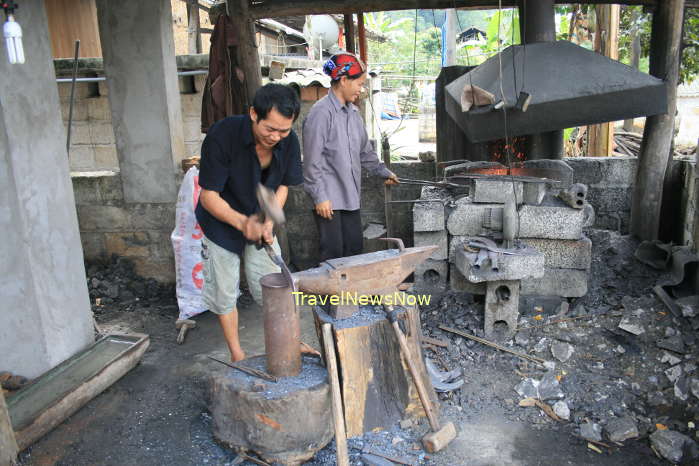 A blacksmith family at Quang Hoa, Cao Bang, Vietnam