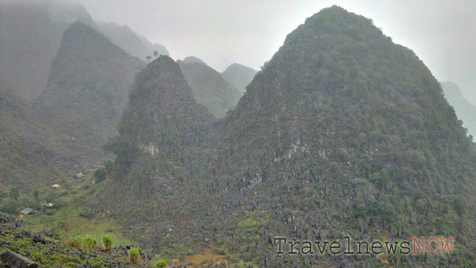 Imposing rocky mountains at Meo Vac, Dong Van Karst Plateau, Ha Giang