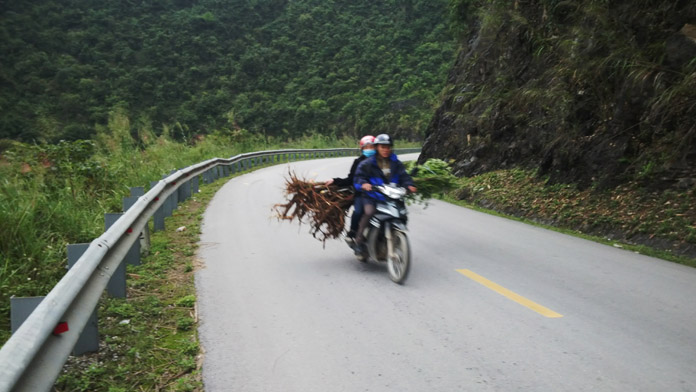 A couple on a quiet road at Binh Gia