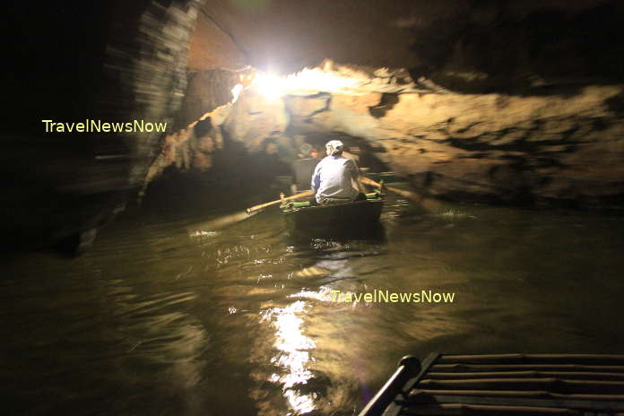 A dark cave at Trang An, Ninh Binh