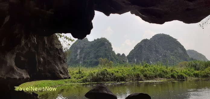 An underwater cave at Van Long Nature Reserve