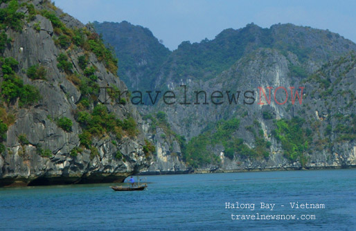 A little boat on Halong Bay Vietnam