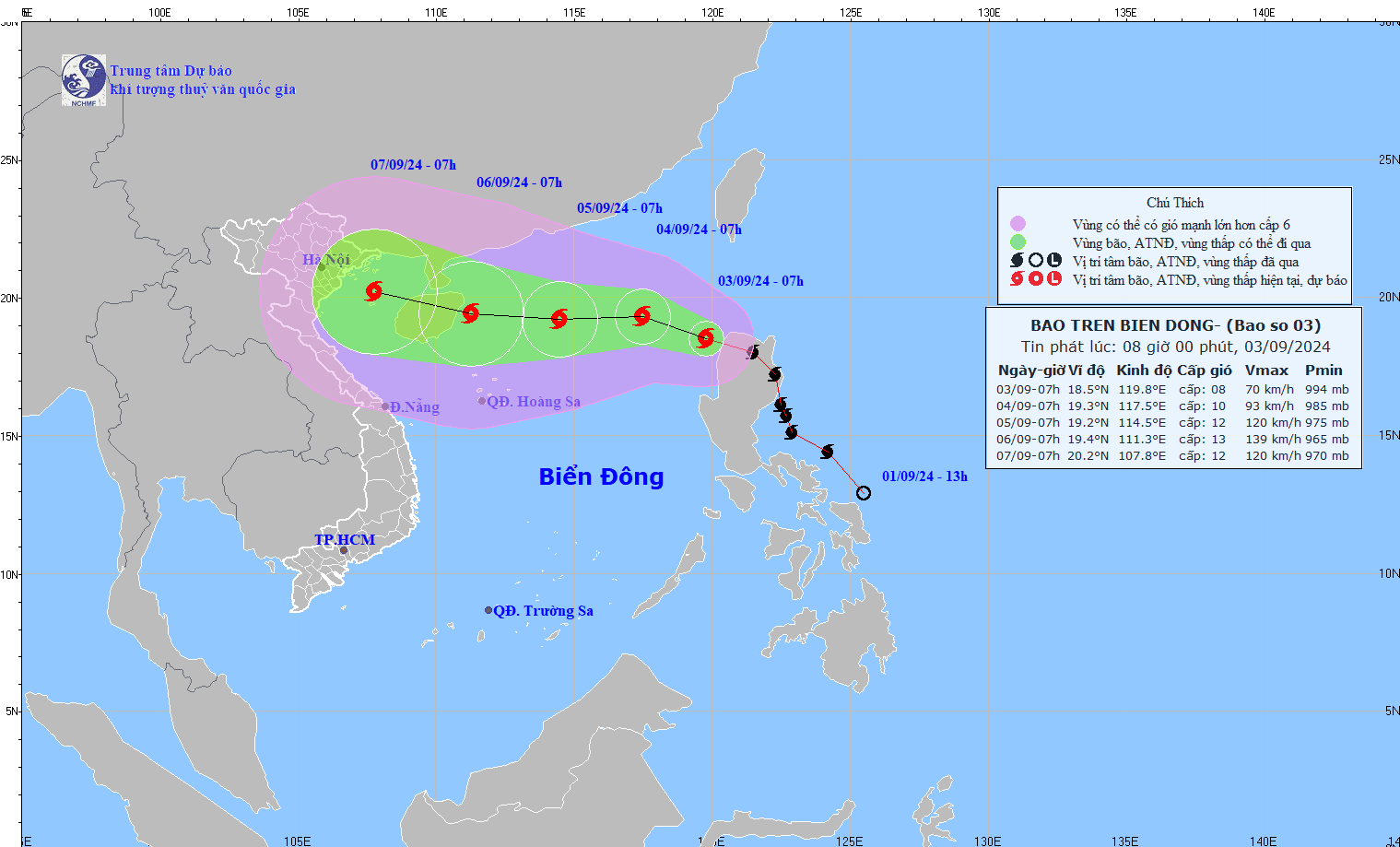 Typhoon Yagi, No. 3 in Vietnam in 2024 September